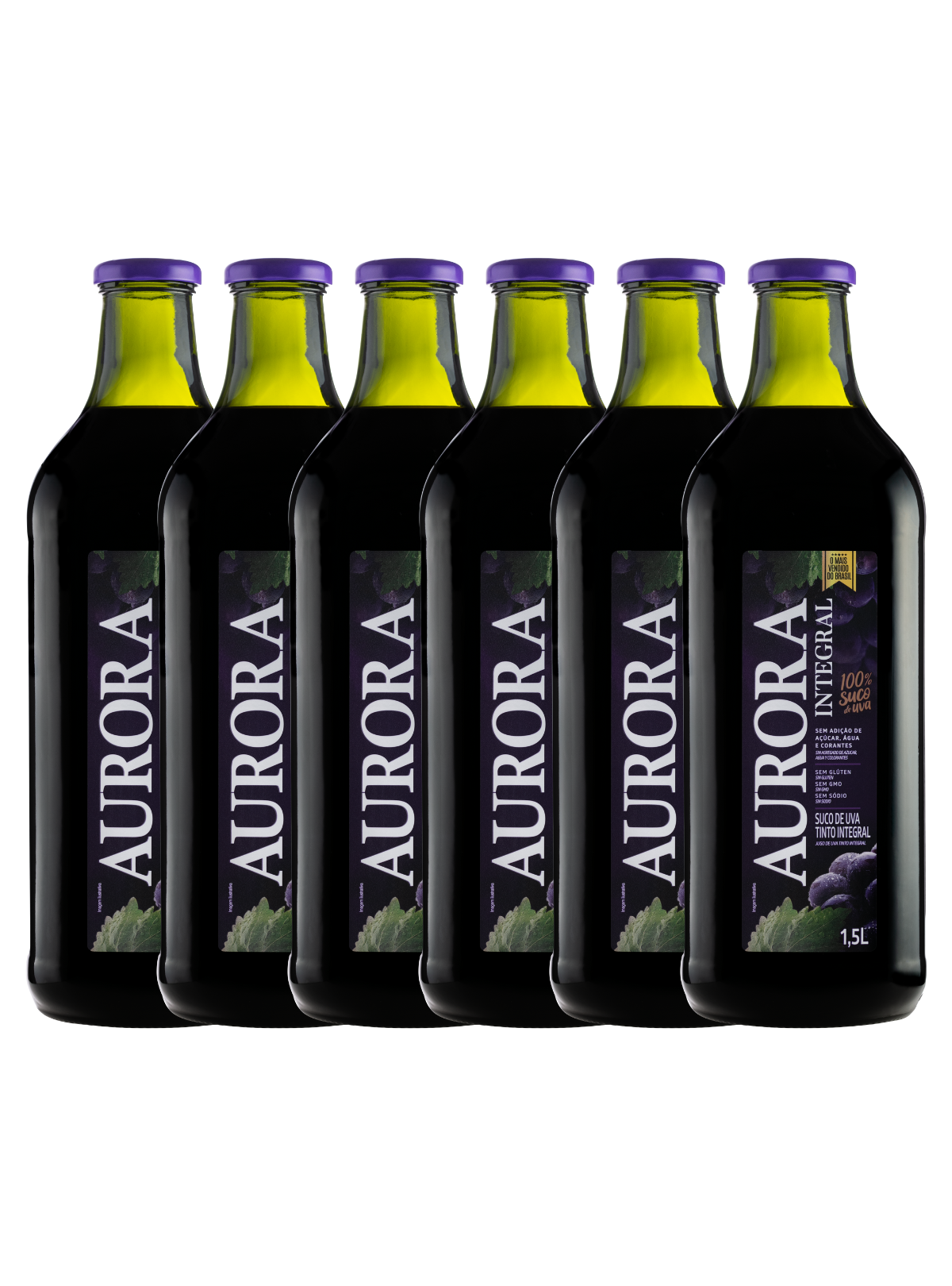 Suco Aurora Integral de Uva Tinto 1,5L - 6un