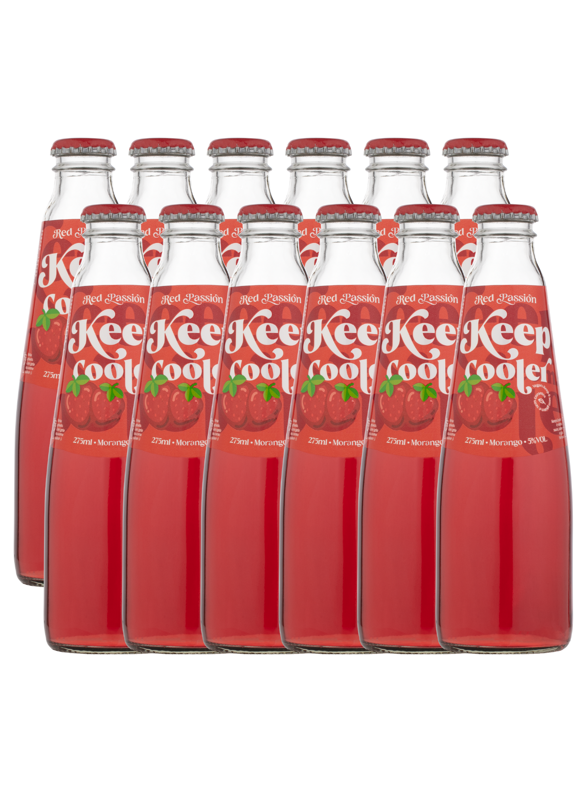 Kit Keep Cooler Morango Garrafa com 12 unidades