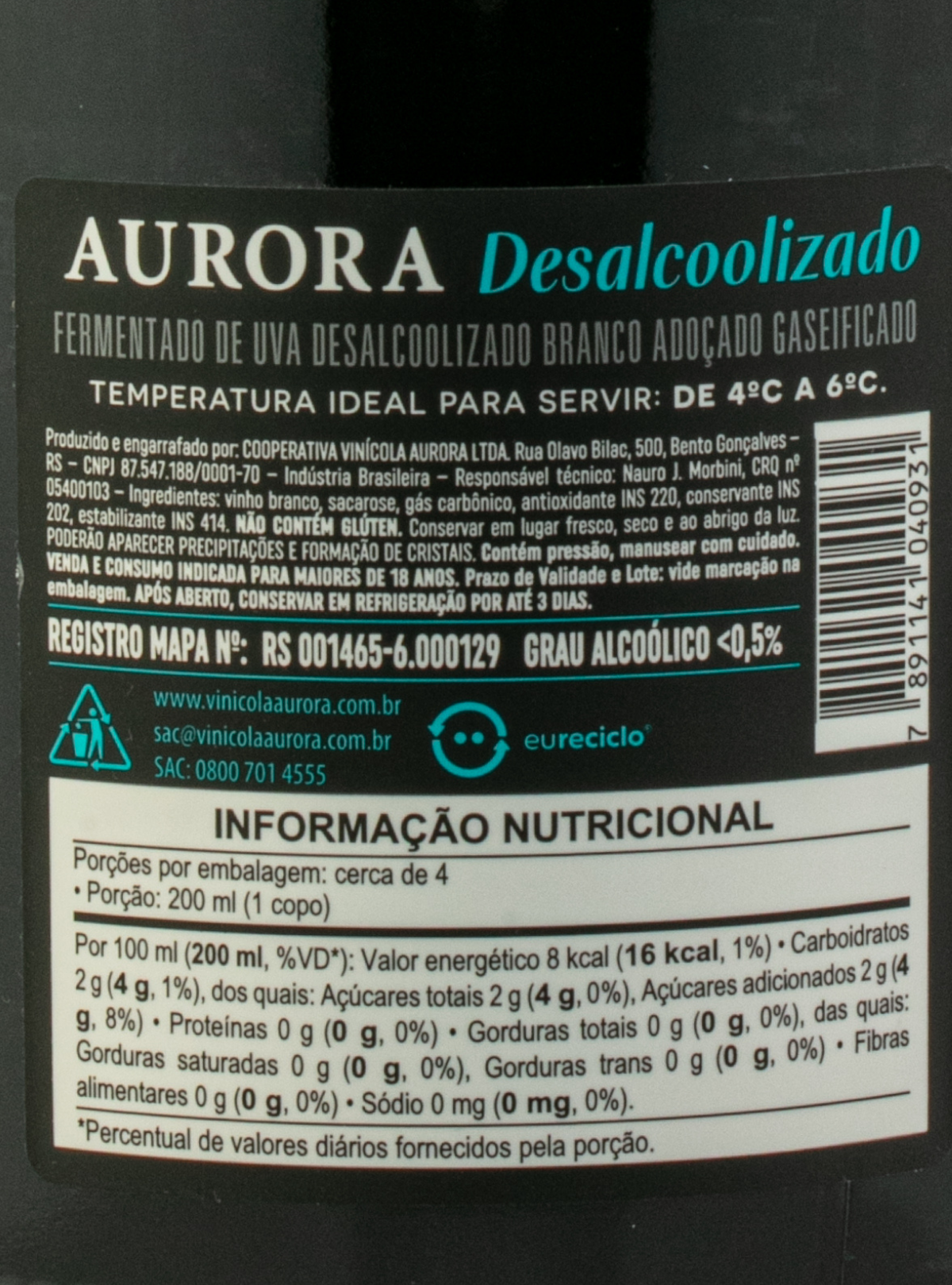 Aurora Desalcoolizado Adoçado