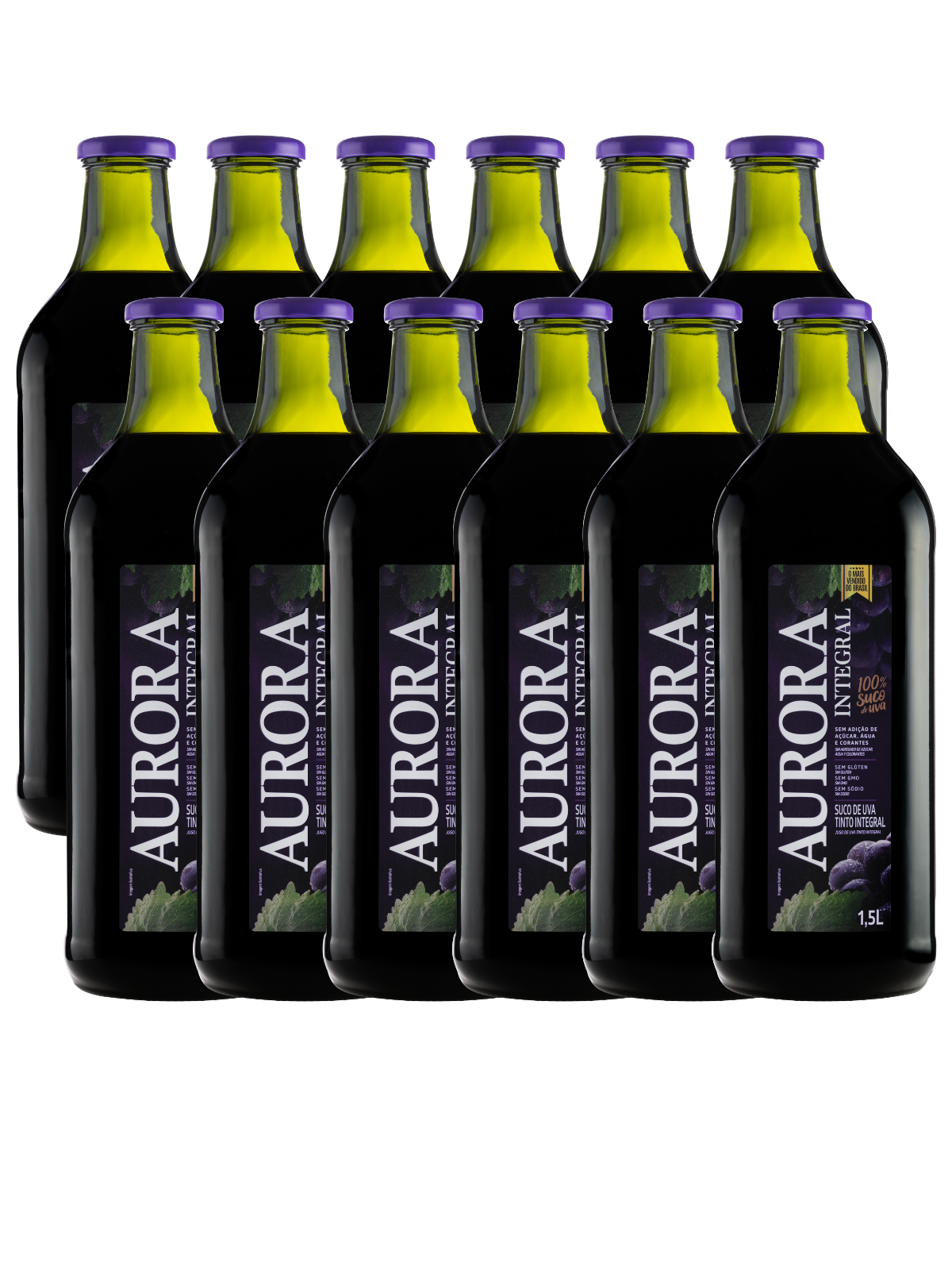 Kit Suco Aurora Integral de Uva Tinto 1,5L- 12un