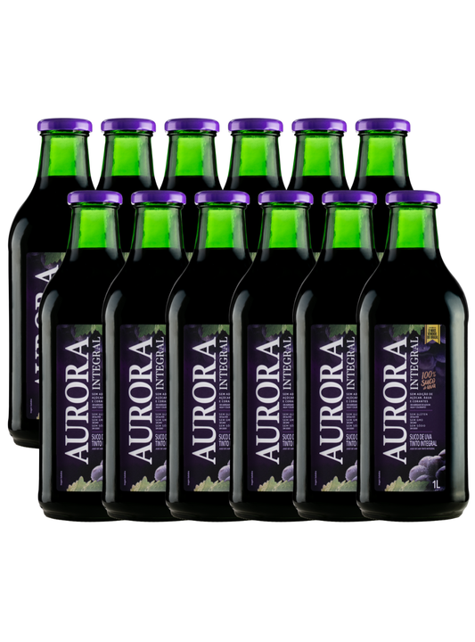 Kit Suco Aurora Integral de Uva Tinto 1L - 12 un