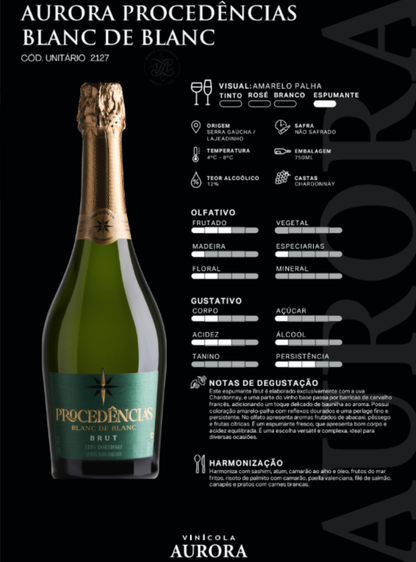 Espumante Aurora Procedências Brut Chardonnay