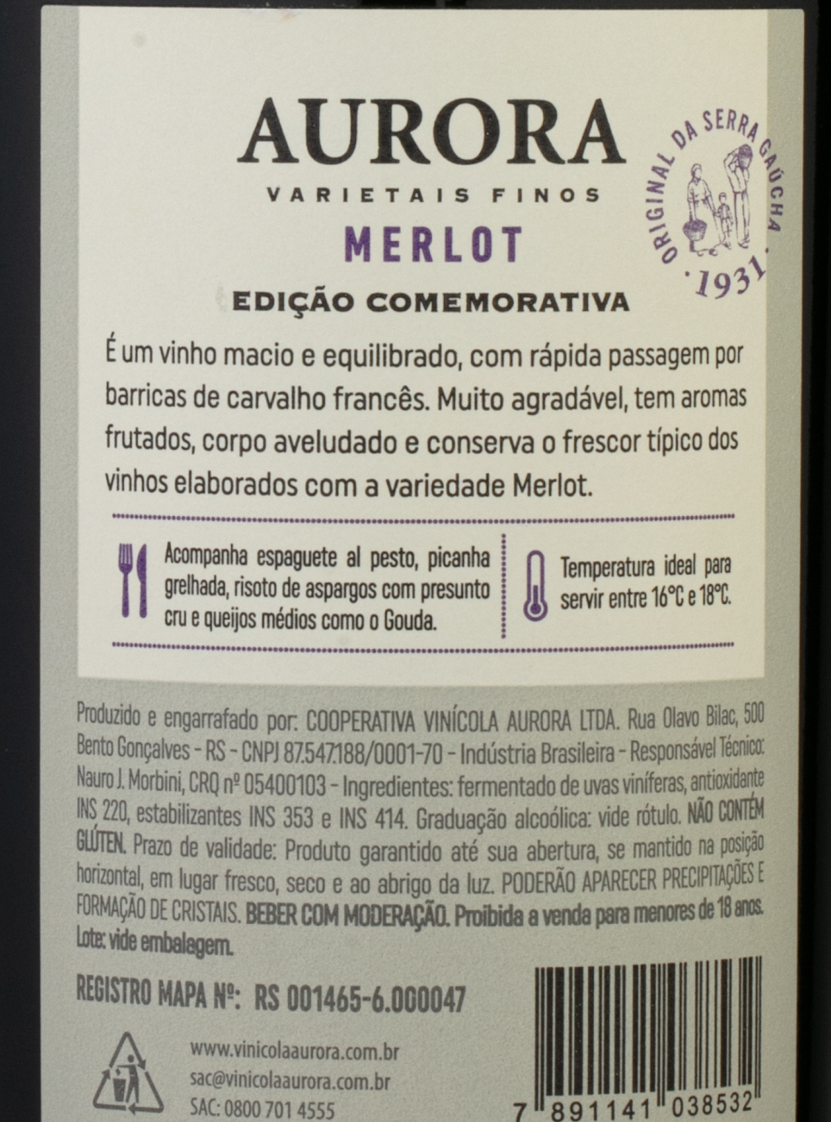 Aurora 93 Anos - Merlot