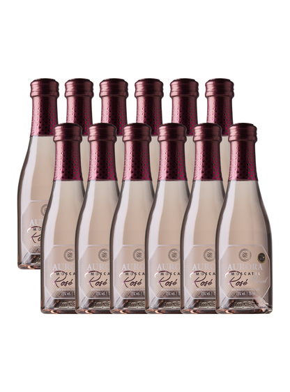 Box Aurora Mini Espumante Moscatel Rosé 187ml – 12 Unidades