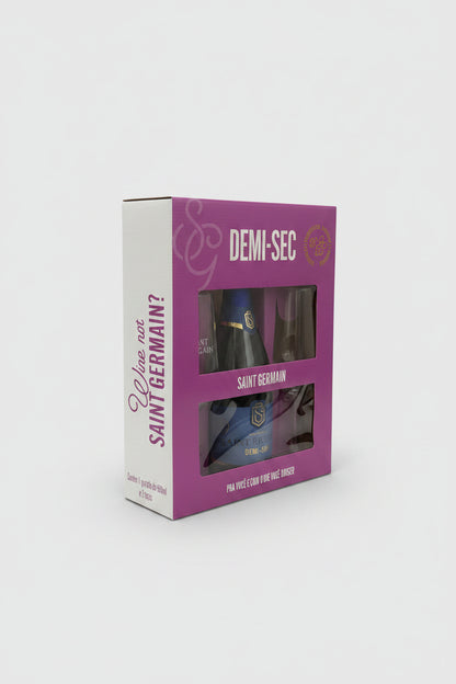 Kit Espumante Saint Germain Demi-Sec Branco com 2 taças
