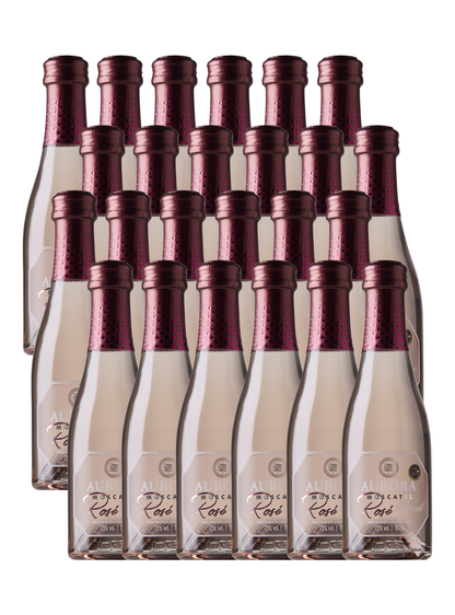 Box Aurora Mini Espumante Moscatel Rosé 187ml – 24 Unidades