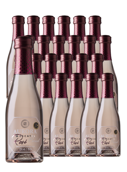 Box Aurora Mini Espumante Moscatel Rosé 187ml – 24 Unidades