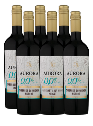 Aurora 0,00% Cabernet Sauvignon e Merlot - Zero Álcool - 6un