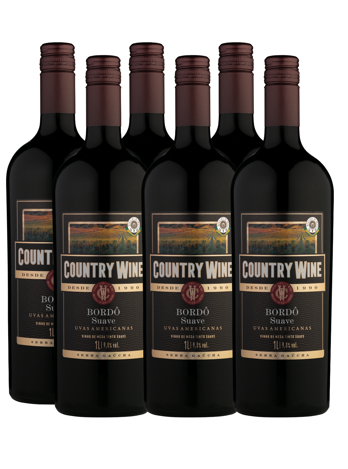 Country Wine Bordô Suave 1L - 6un