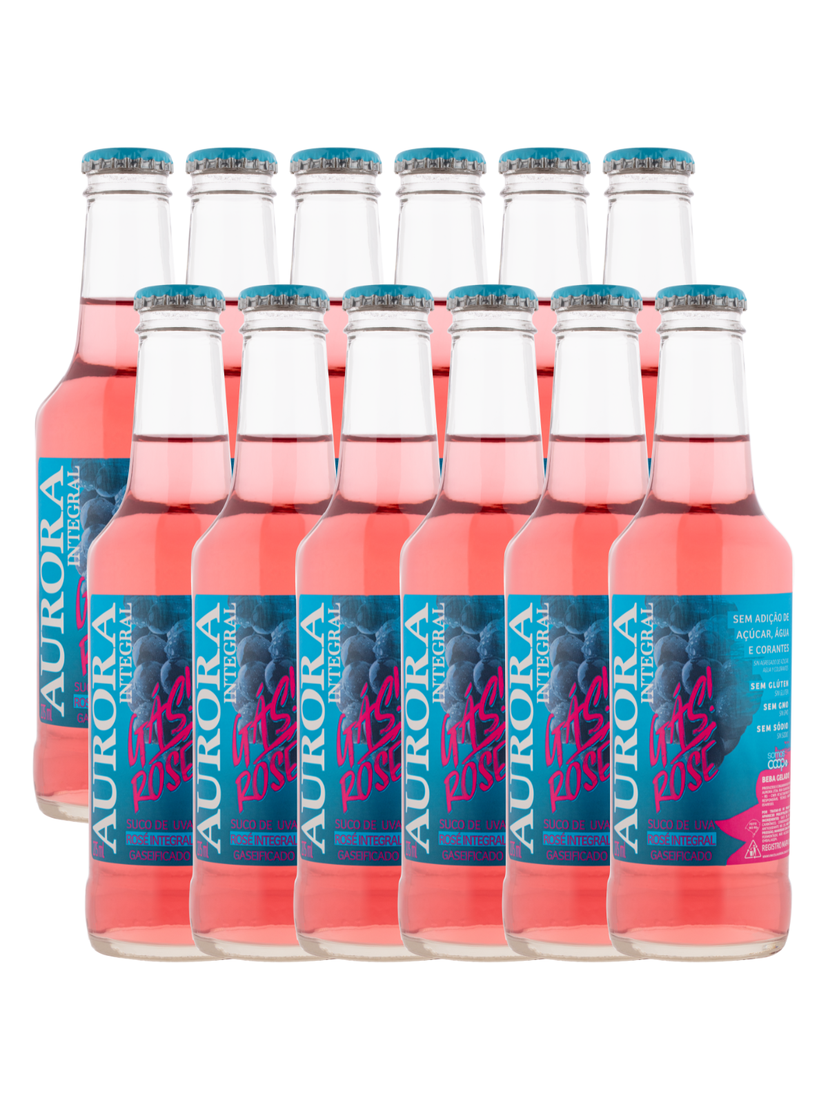 Kit Suco Aurora Integral Gaseificado Rosé - 12un