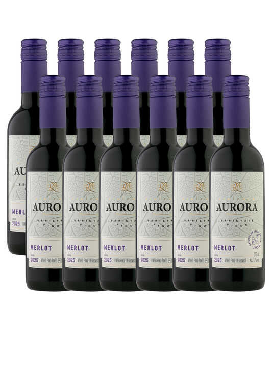 Kit Mini Vinho Aurora Varietal Merlot - 12un