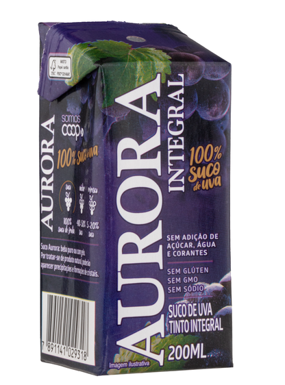 Suco Aurora Integral de Uva 200ml Tetra Pak