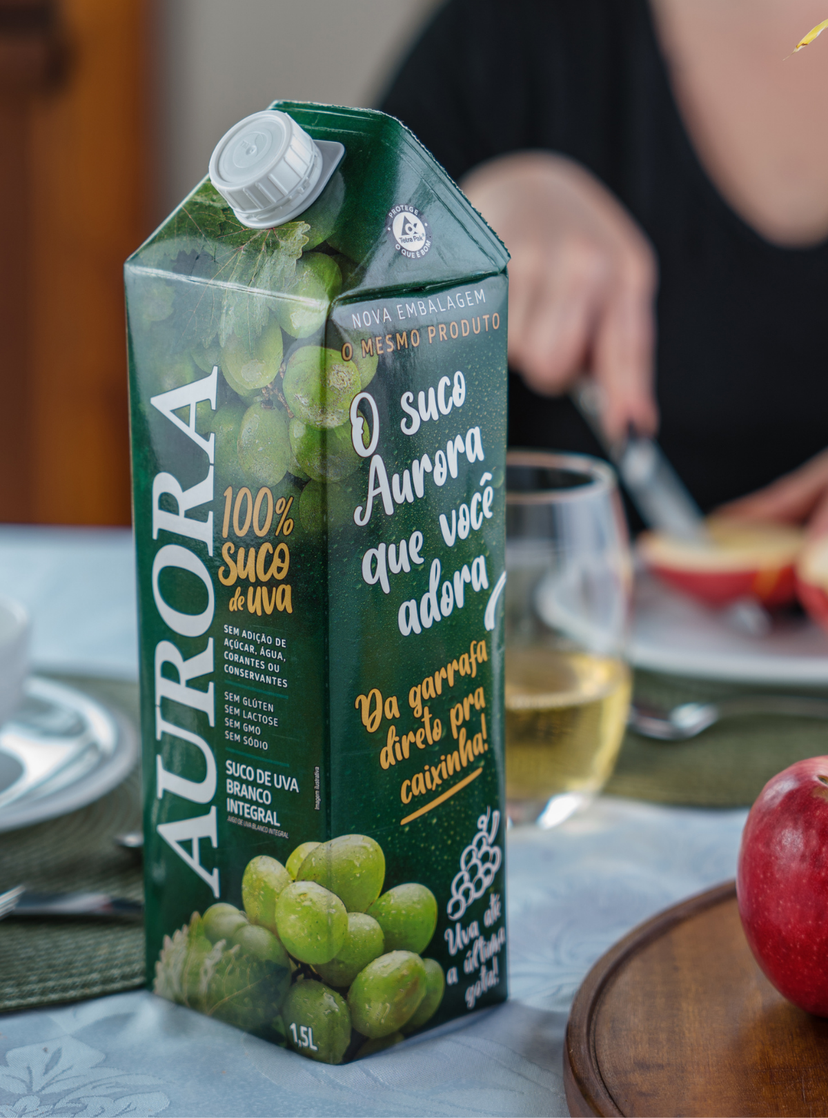 Suco Aurora Integral de Uva Branca Tetra Pak 1,5L