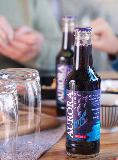 Suco Aurora Integral de Uva Tinto Gaseificado Aurora Garrafa 275ml