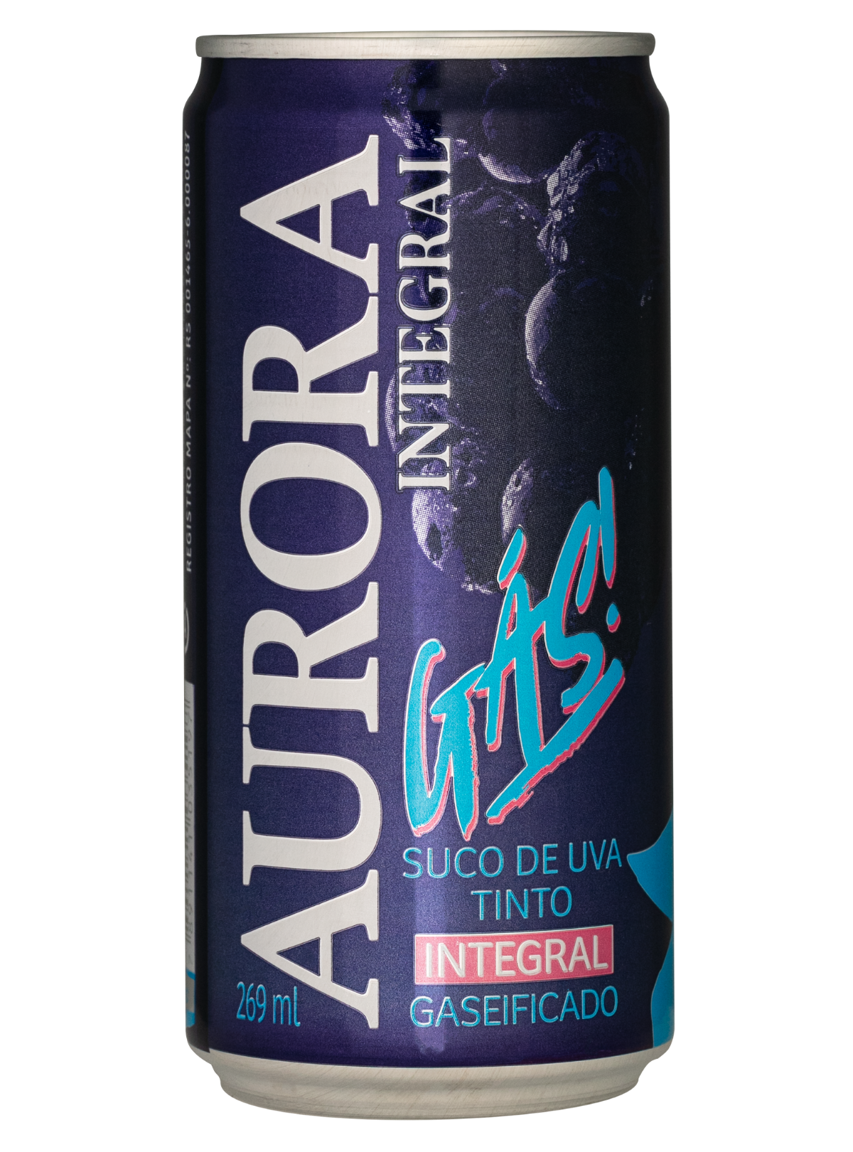 Suco Aurora Integral de Uva Tinto Gaseificado Lata 269ml