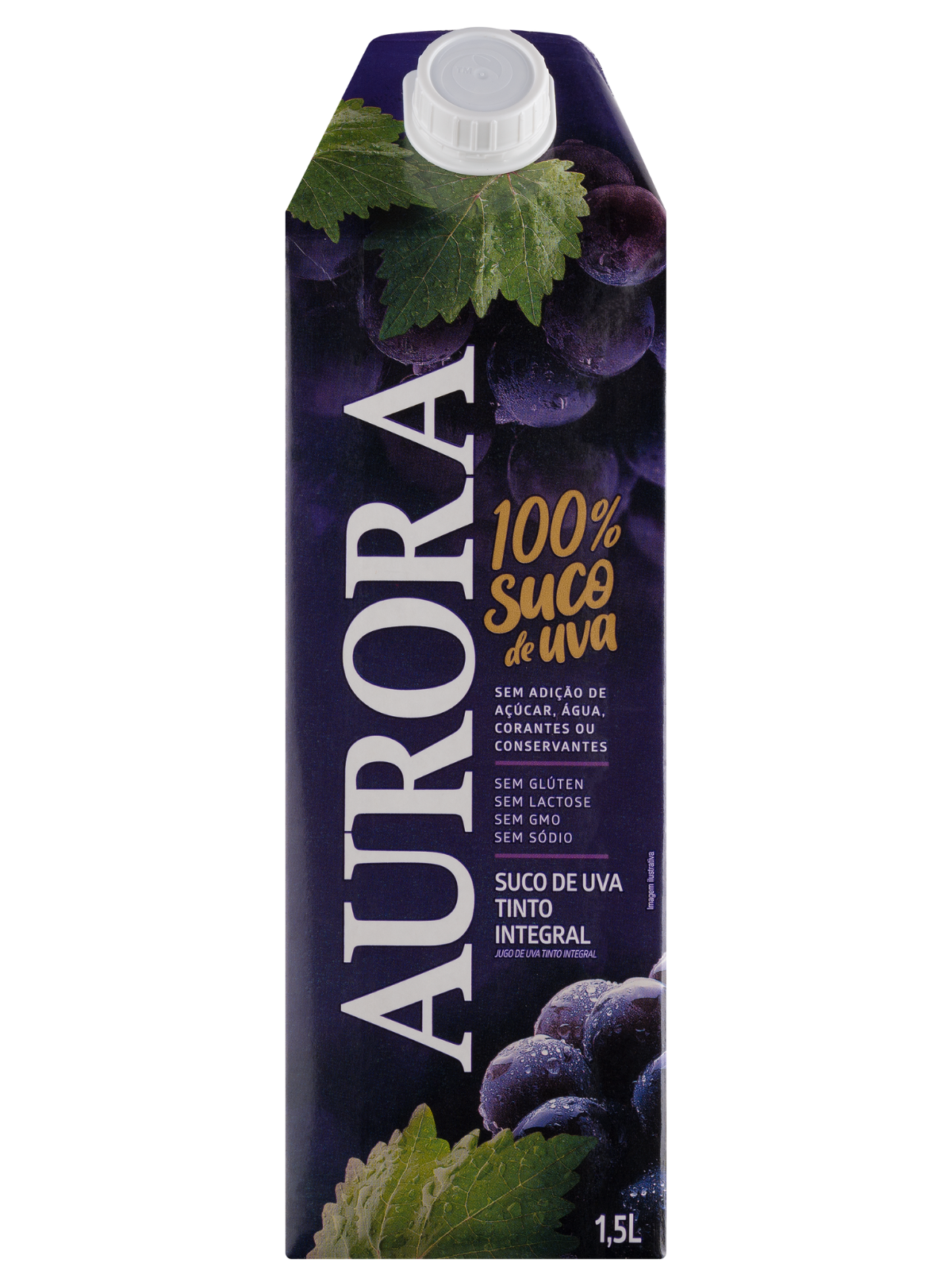 Suco Aurora Integral de Uva Tinto Tetra Pak 1,5L