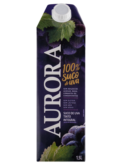 Suco Aurora Integral de Uva Tinto Tetra Pak 1,5L