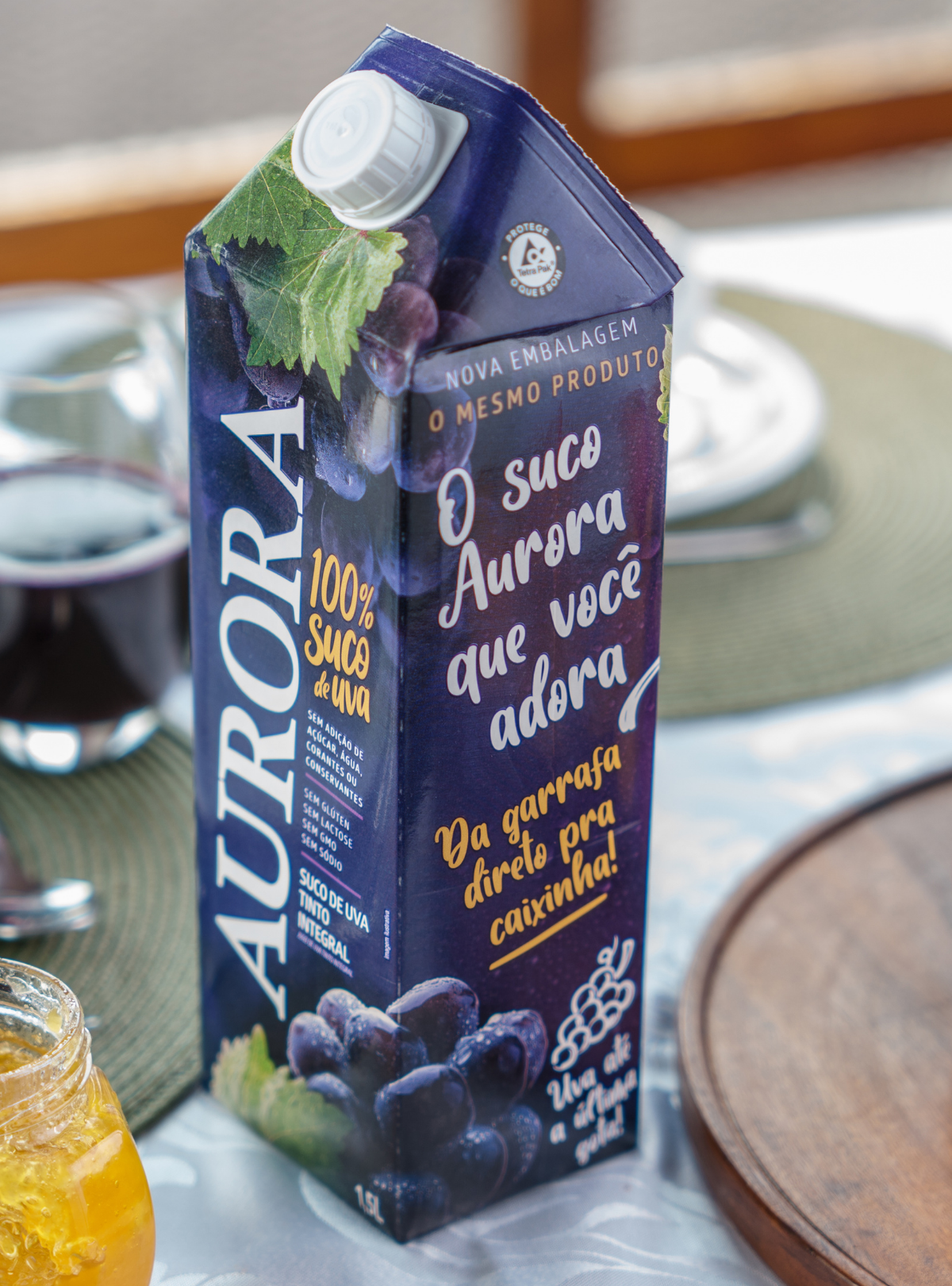 Suco Aurora Integral de Uva Tinto Tetra Pak 1,5L