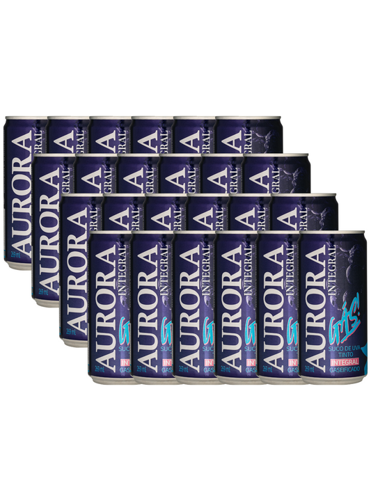 Kit Suco Aurora Integral de Uva Tinto Gaseificado Aurora Lata 269ml