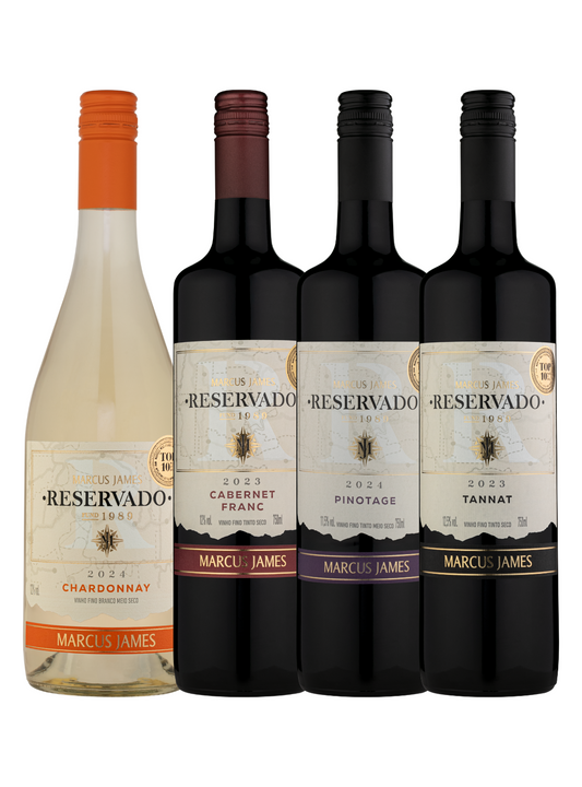 Kit Marcus James: vinhos Tannat, Pinotage, Cabernet Franc e Chardonnay