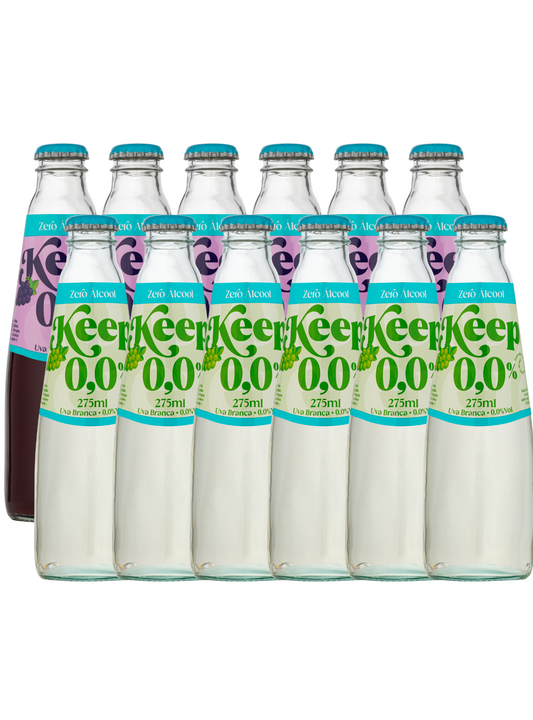 Kit Keep 0,00% Zero Álcool Branco e Tinto - 12 unidades