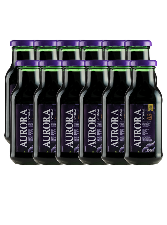 Kit Suco Aurora Integral de Uva 300ml com 12 unidades